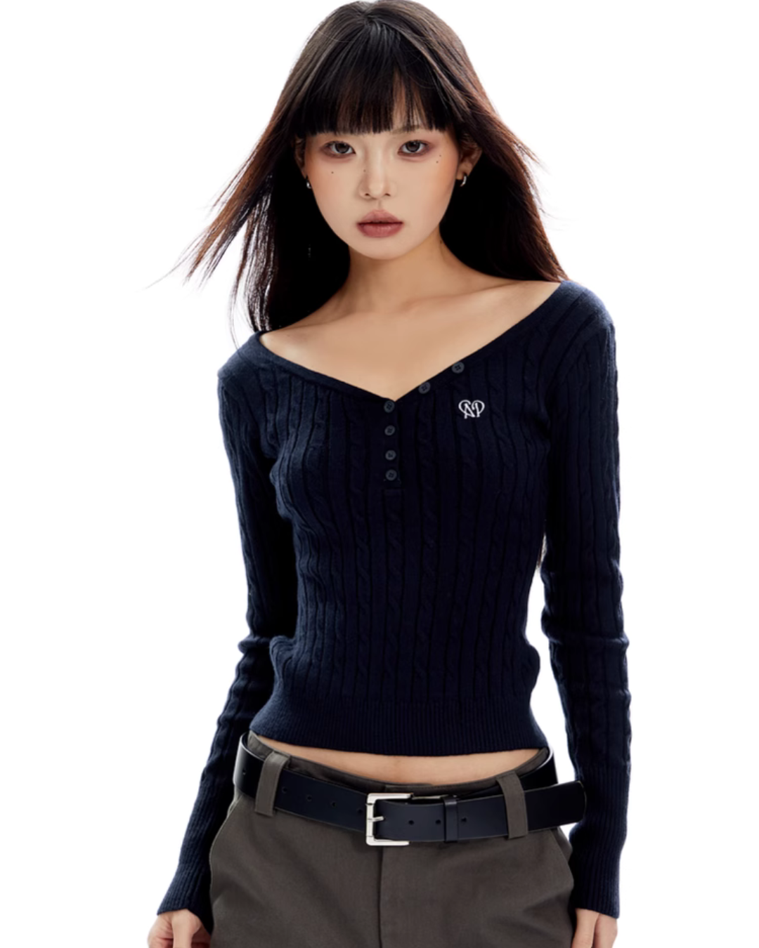 Open Neck Cable Knit APA0026