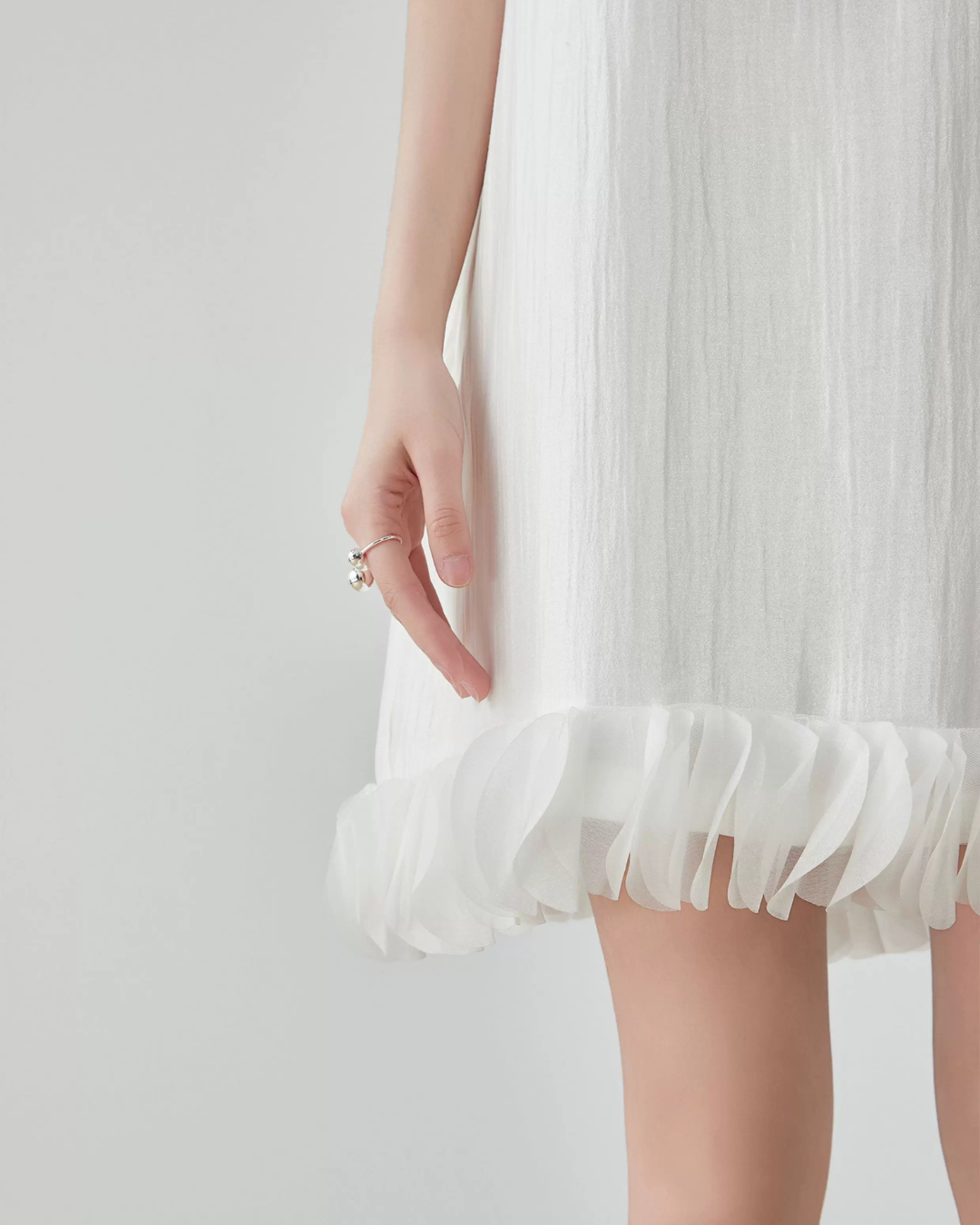 Hem Tulle Frill Mini Dress FER0128