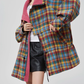 Retro Plaid Trench Coat FER0038