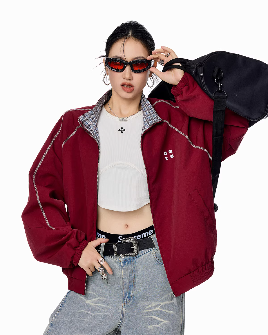 Double Zip Nylon Jacket ICM0086