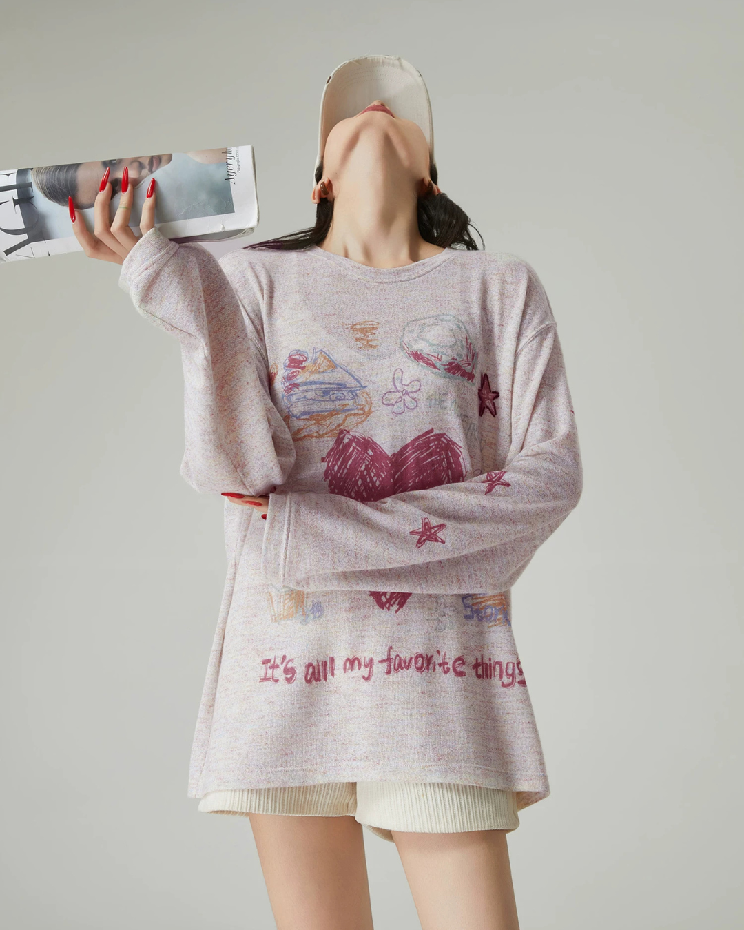 Graphic Oversized Long-Sleeve T-Shirt FER0230