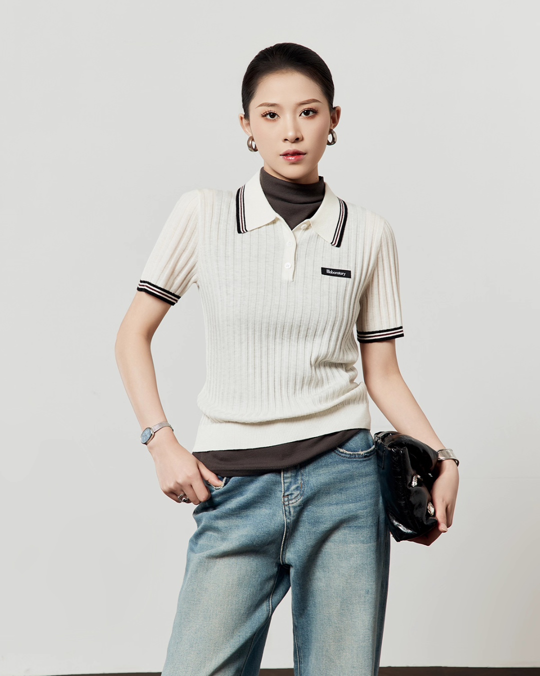 Polo Collar Knit Top LLA0489