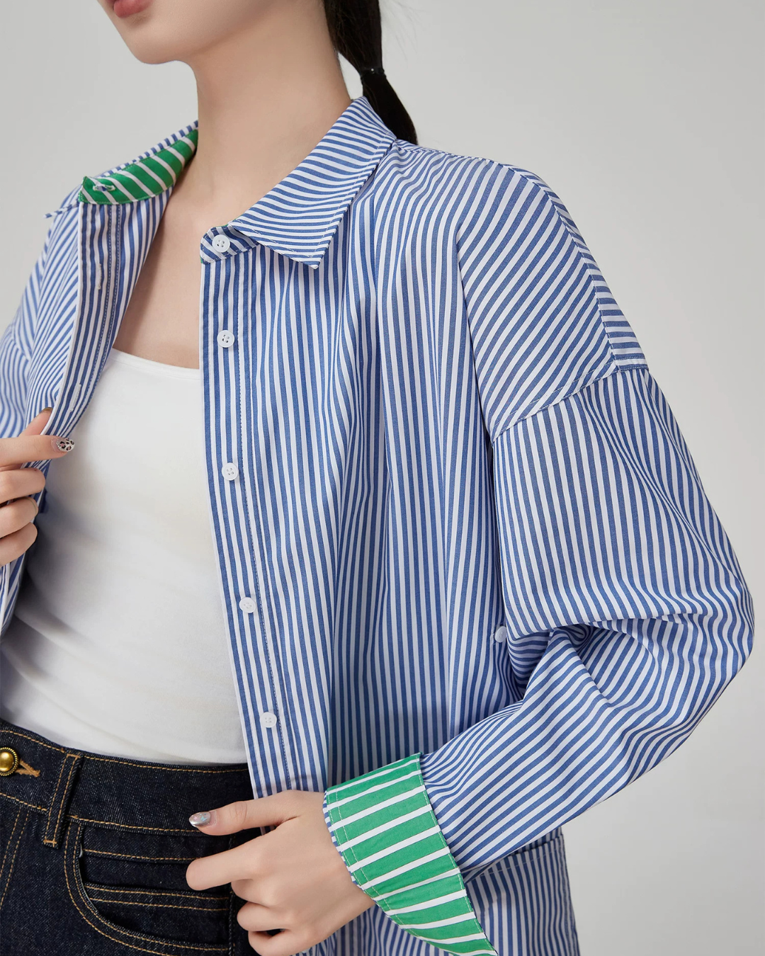 Blue Striped Long-Sleeve Shirt FER0182
