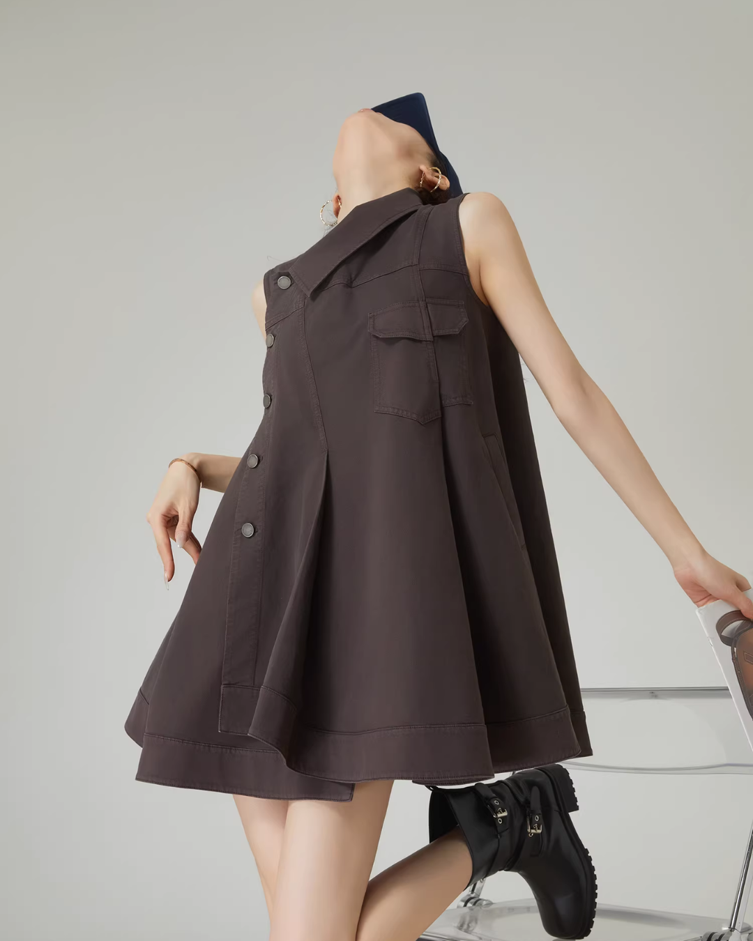 Asymmetric Design Sleeveless Dress FER0090