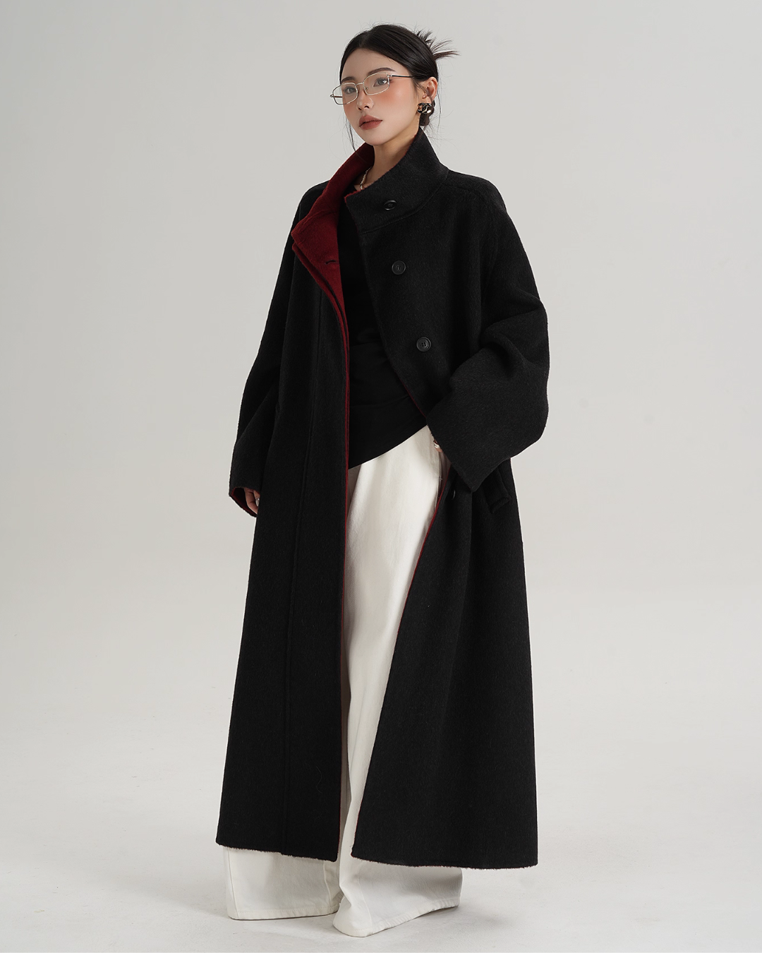 Stand Collar Long Coat SRS0382