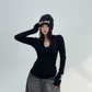 Slim Zip Long Sleeve Tops YLS0733