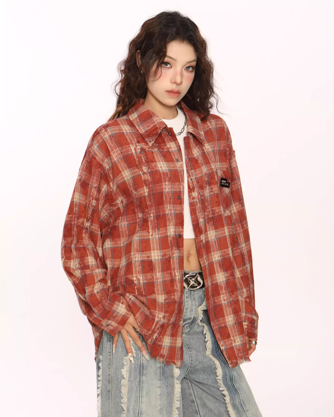 Retro Plaid Distressed Shirt BGS0044