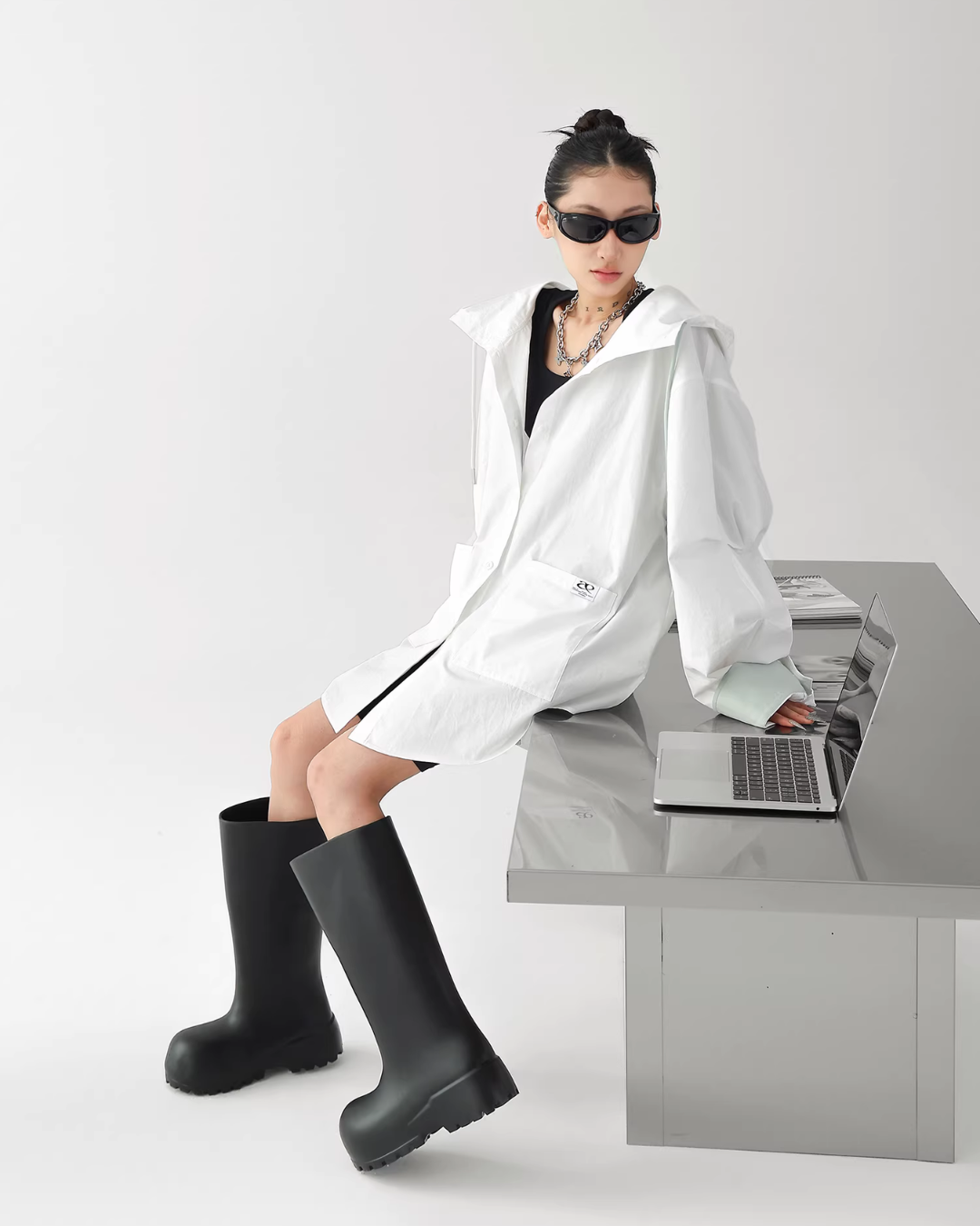 Stripe Hooded Shirt ACS0363