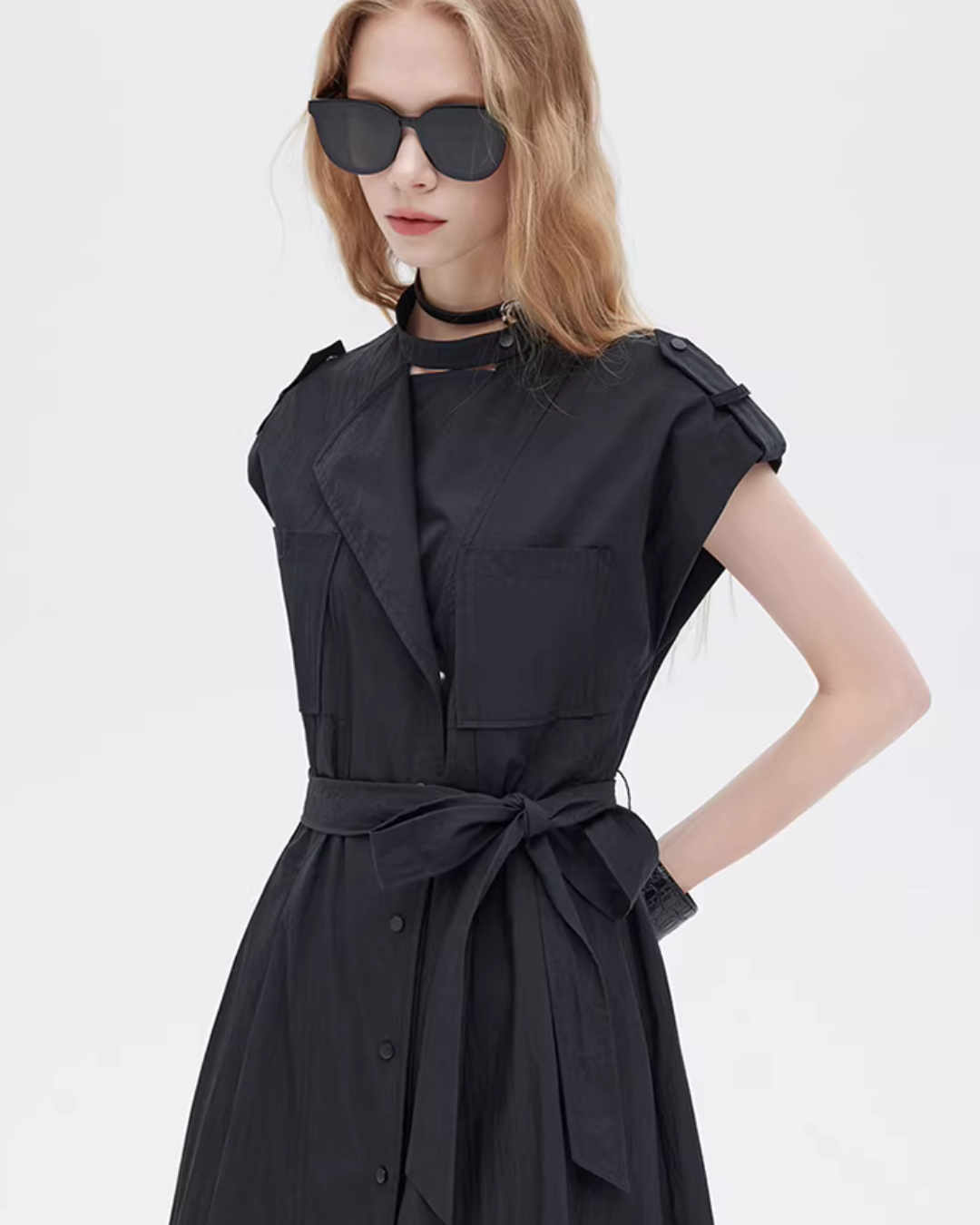 Trench Coat-Style Shirt Dress SHN0055