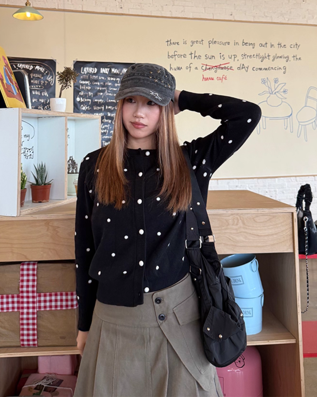 Polka Dot Knit Cardigan CYE0064