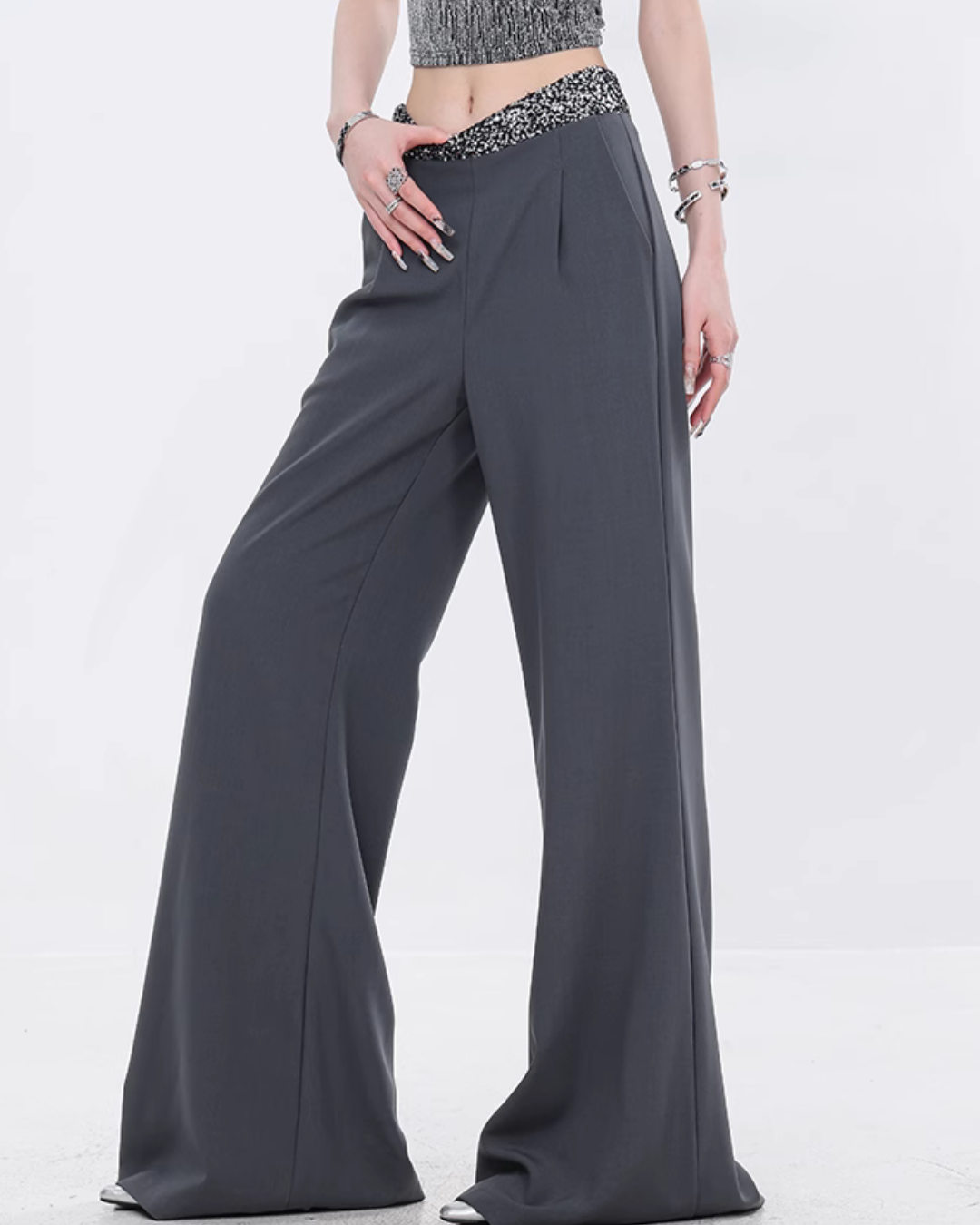 High Waist Sequin Flare Pants ABW0014