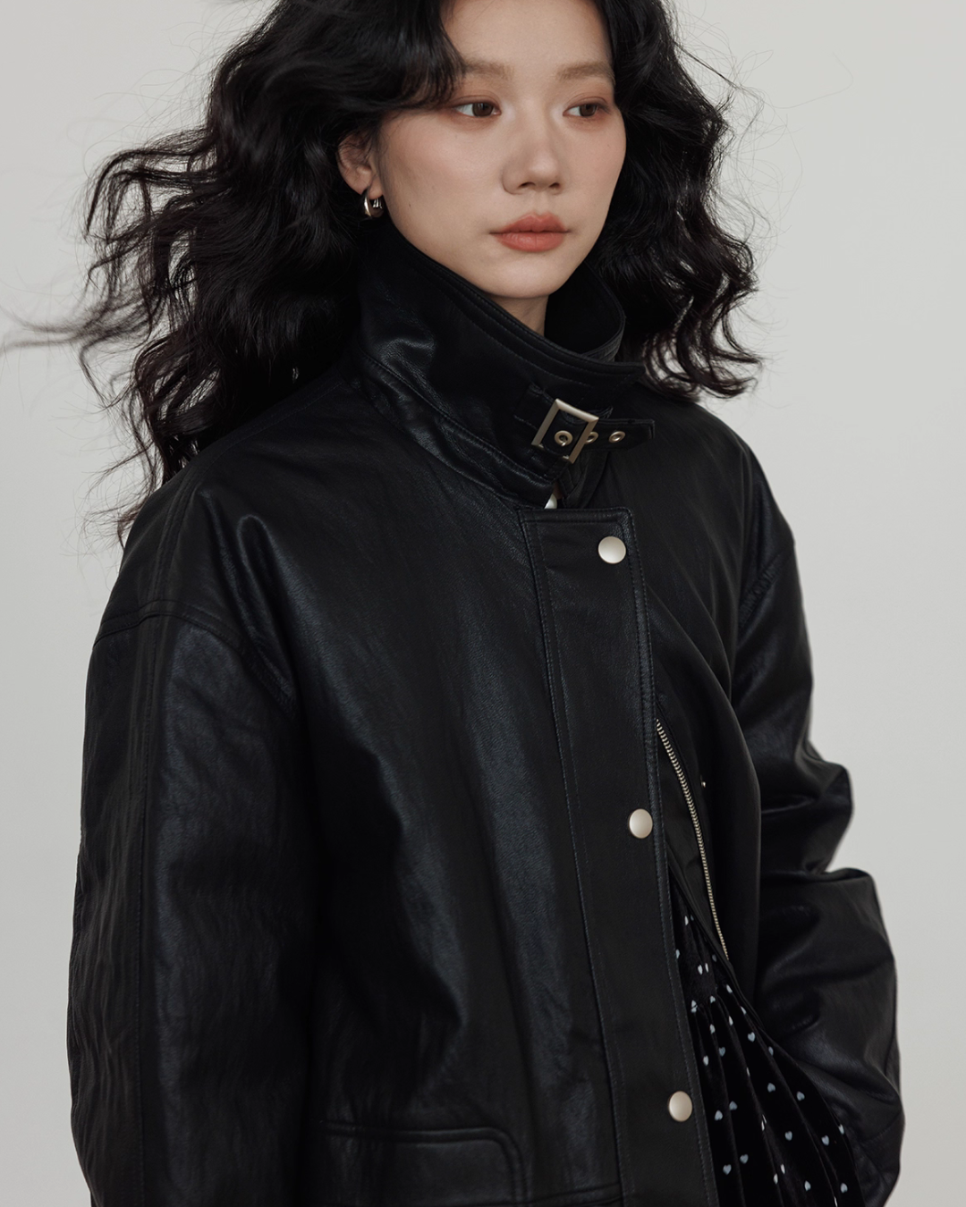Lapel Leather Jacket VAS0174