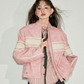 Stand Collar Pink Leather Jacket DDM0018