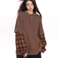 Plaid Two-Piece Long Sleeve T-Shirt BGS0046