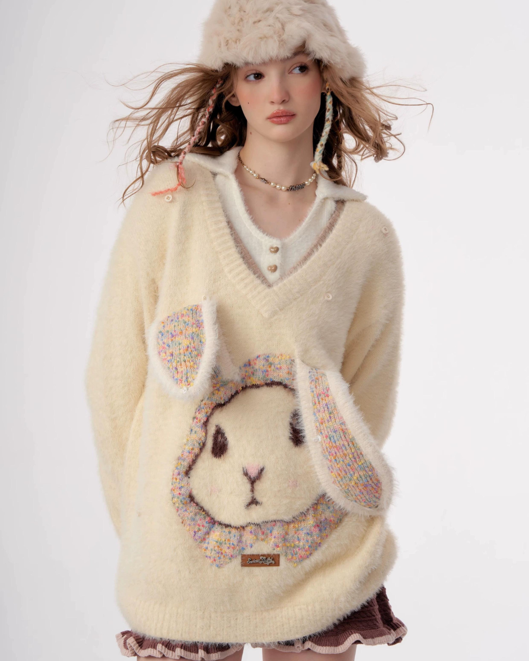 Bunny Girl Apricot Over Knit ZZF0283