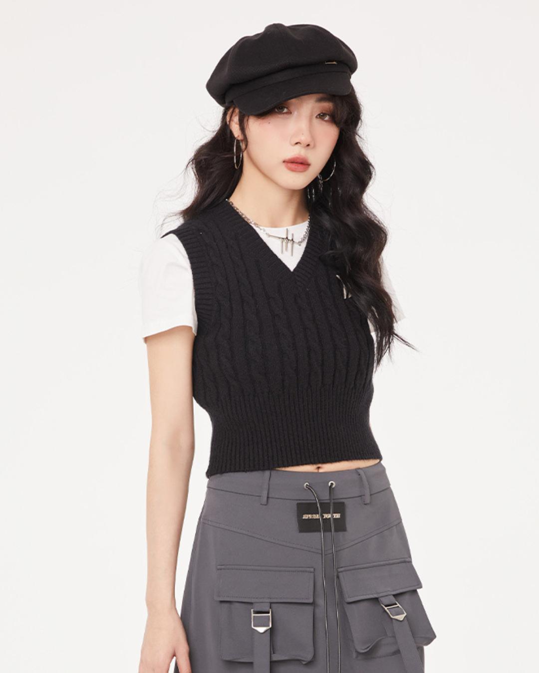 Korean Jacquard Knit Vest SPY0022