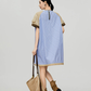Mixed Material Docking Balloon Dress FER0357