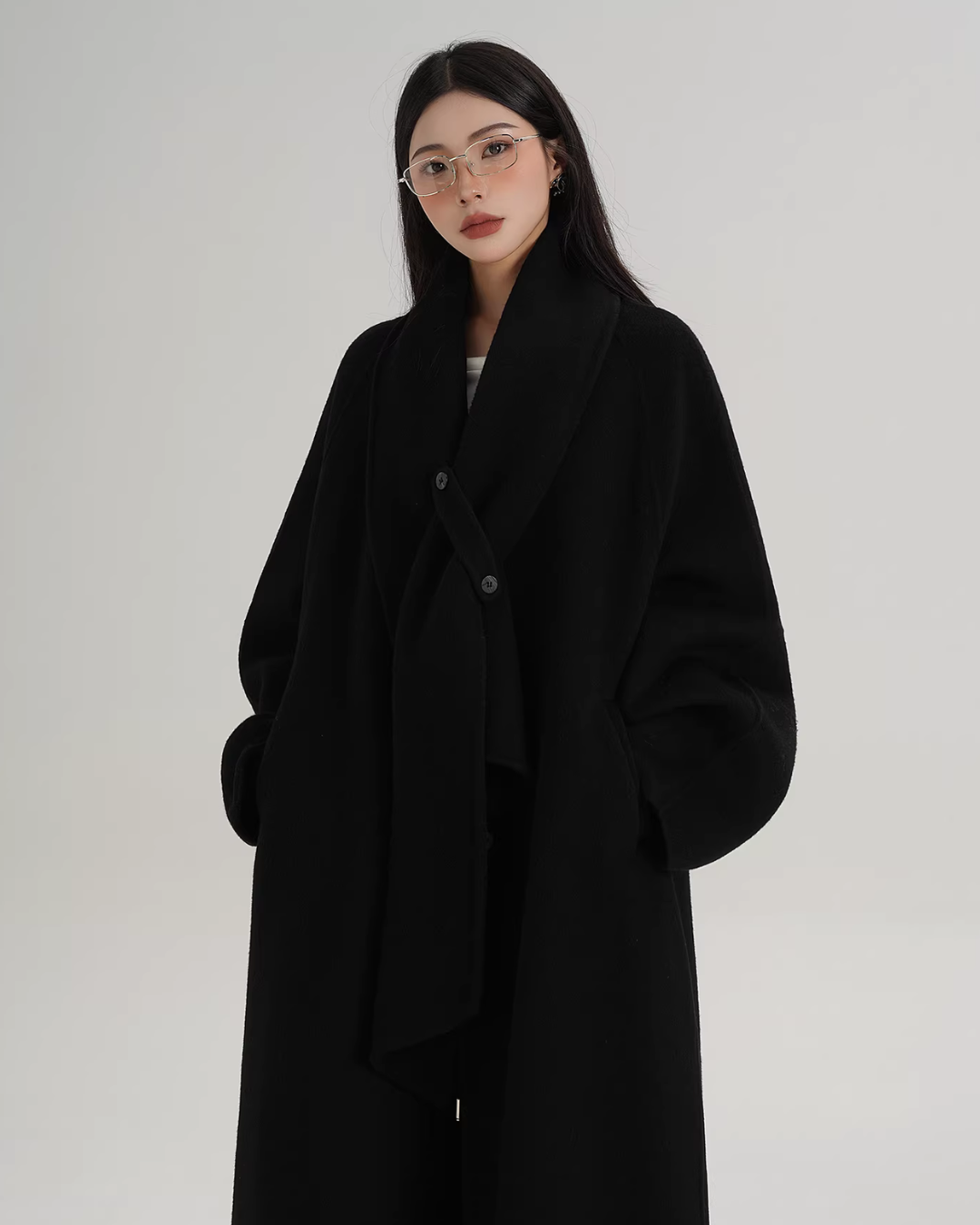 Scarf Long Wool Coat SRS0408