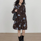 Retro Flower Print Dress VAS0184