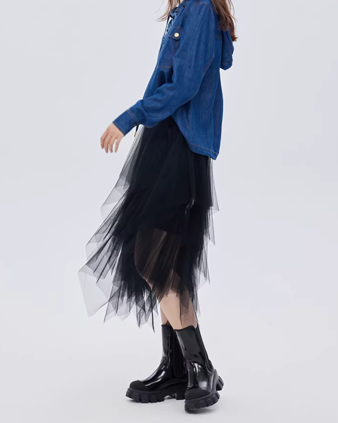 Elastic Waist Flared Skirt SHN0002