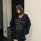 V-Neck Print Long Sleeve T-Shirt  YLS1044