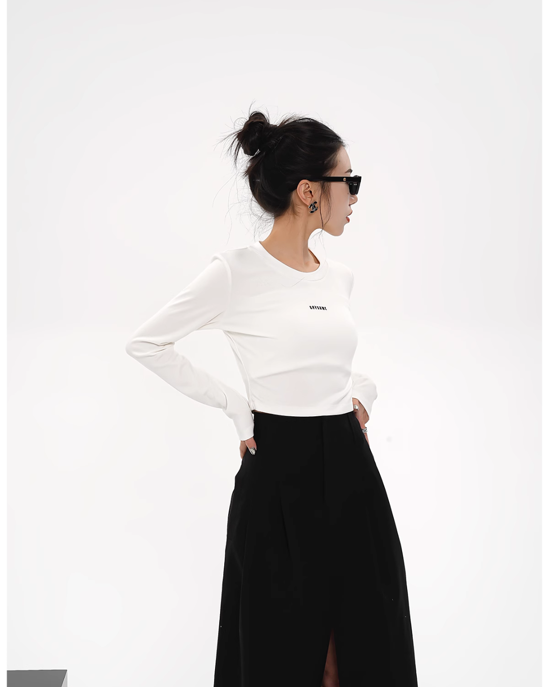 Front Mini Logo Cropped Tops SRS0276