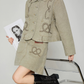 Retro Rope Embroidered Jacket / Mini Skirt FER0391