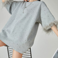 Feather Sleeve Jewel Mini Dress FER0127
