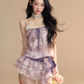 French Purple Frill Dress LAS0021
