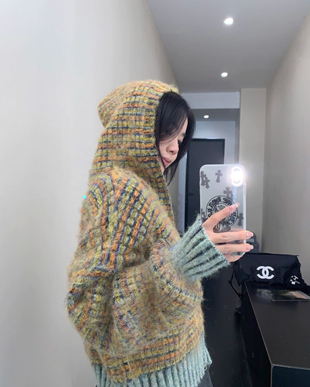 Retro Brushed Knit Hoodie YLS1004