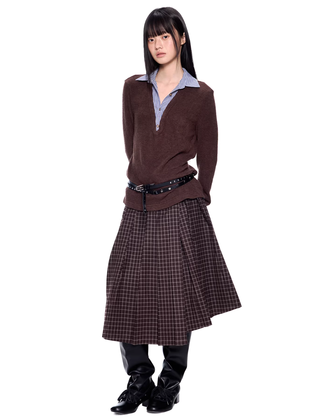 Shirt Docking Knit Top EZK0086
