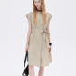 Flap Pocket French Sleeve Shirt Dress SHN0037