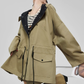 Wind Hooded Trench Coat / High-Waist Shorts FER0036