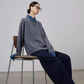 Denim Shirt Docking Knit Top SUY0025