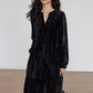 V-Neck Velvet Long Dress VAS0144