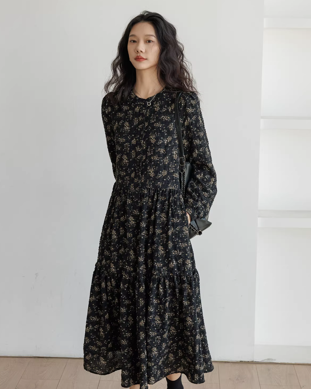 Floral Tea-Length Dress VAS0191