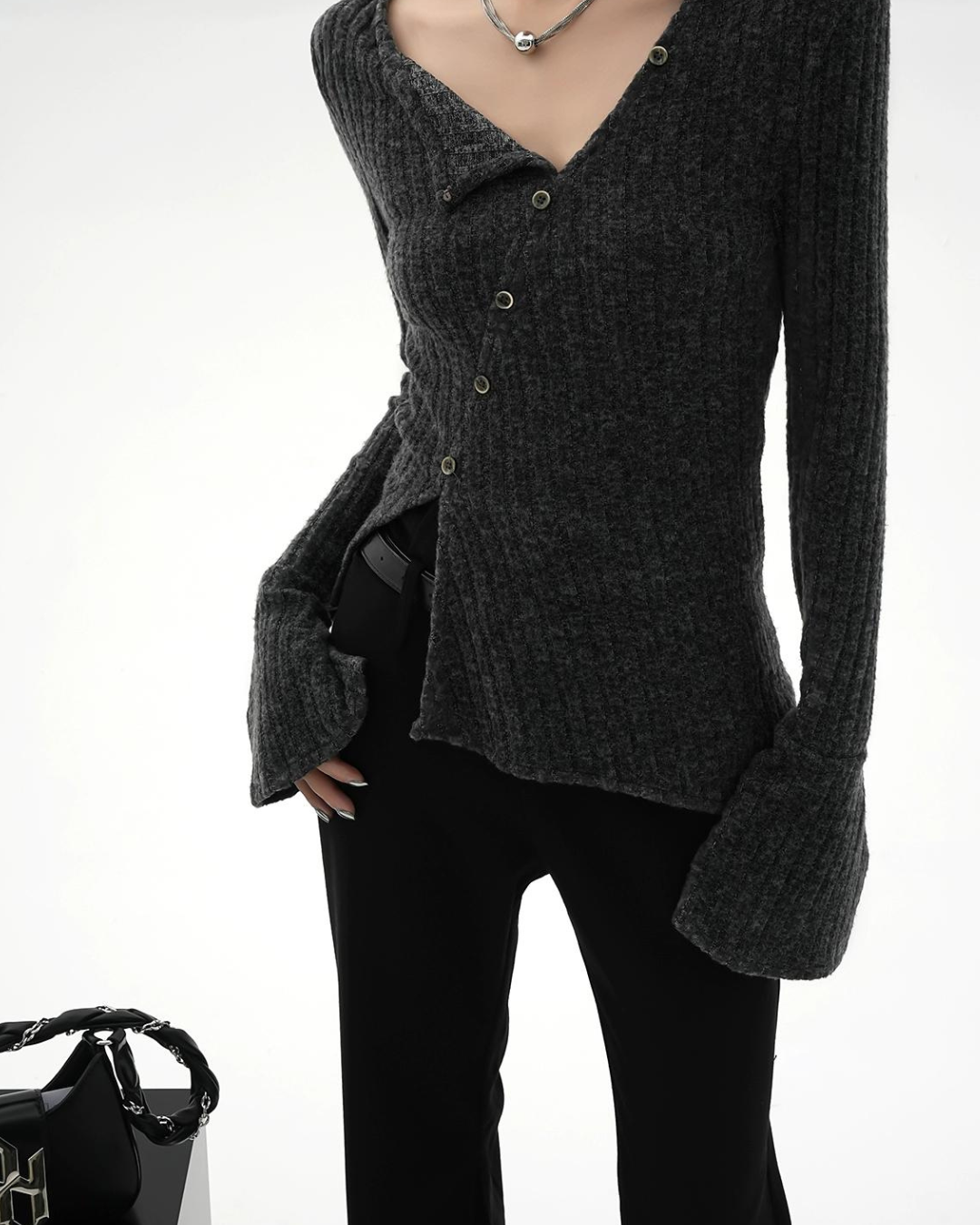 Asymmetry Knit Cardigan SRS0151