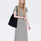 Border Slim Fit Long Dress SHN0001