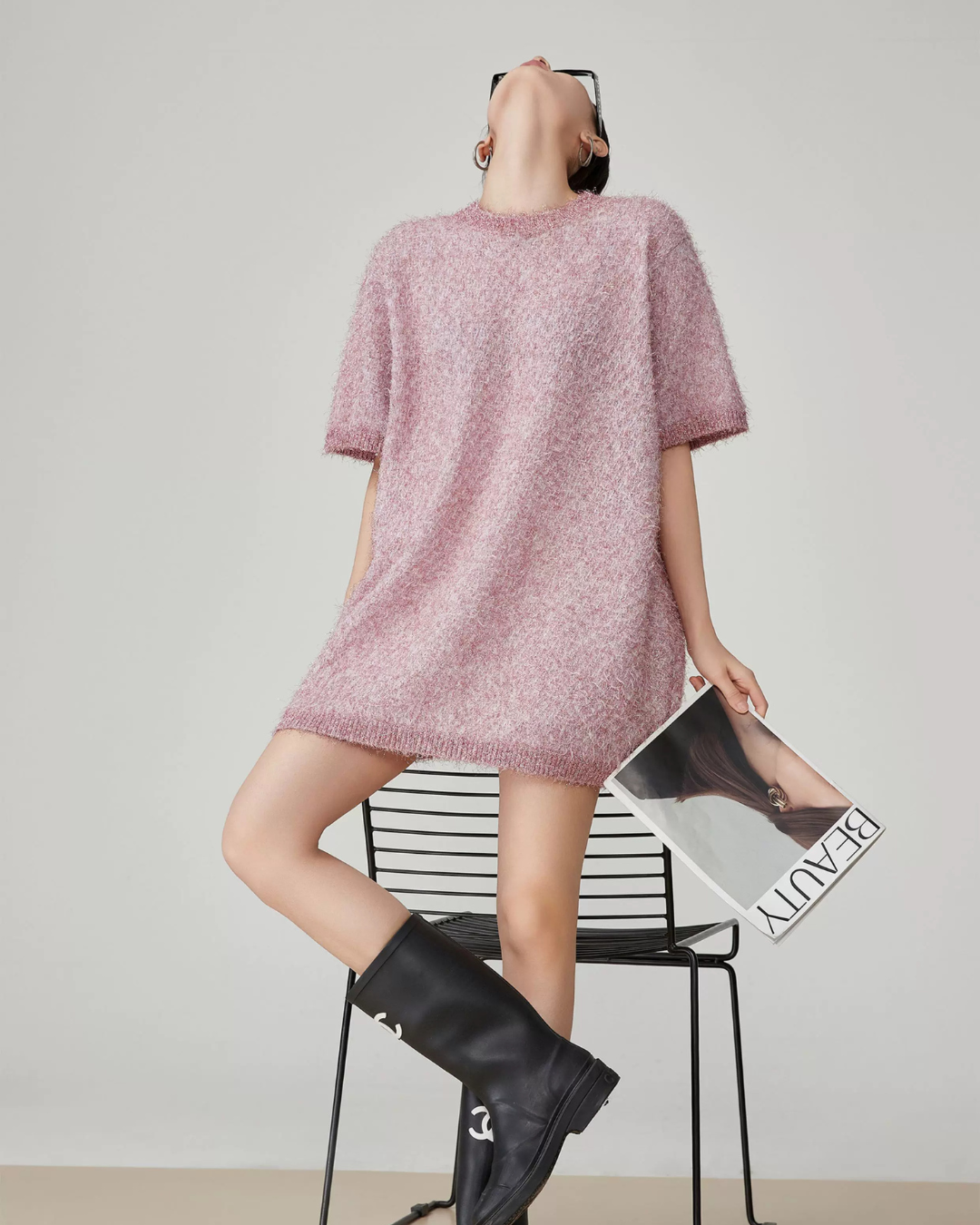 Shaggy Knit Mini Dress FER0125