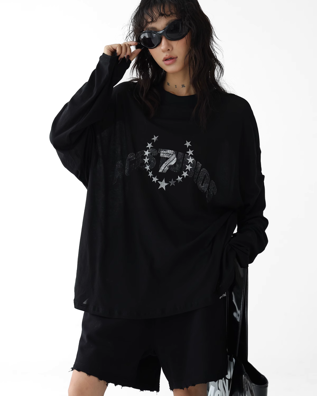 Star Print Loose T-Shirt  ACS0261