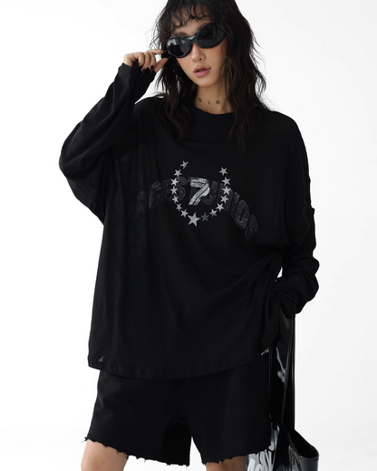 Star Print Loose T-Shirt  ACS0261