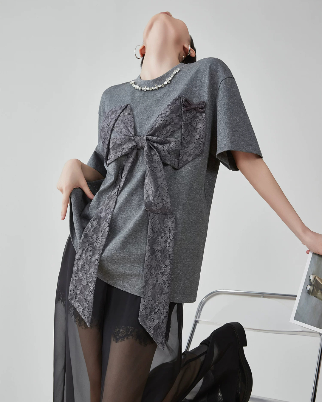 Race Ribbon Oversize T-shirt FER0152