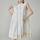 Sleeveless Shirt Pleated Dress FER0174