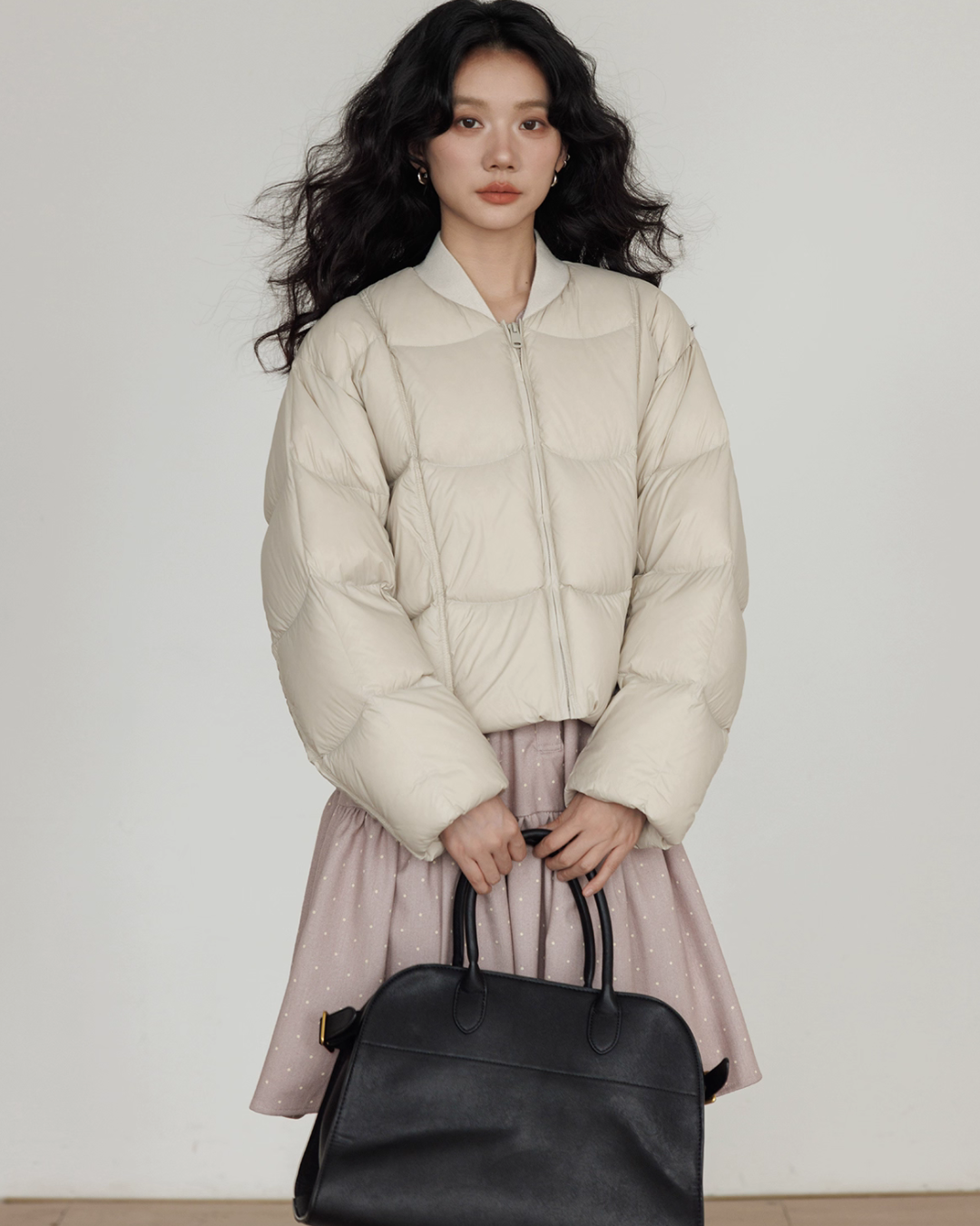 Crew Neck Short Puff Jacket VAS0176