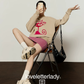 Cute Cat Print Sweatshirt / Pink Mini Skirt LLA0654
