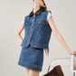 Retro Denim Vest / Denim Mini Skirt FER0079