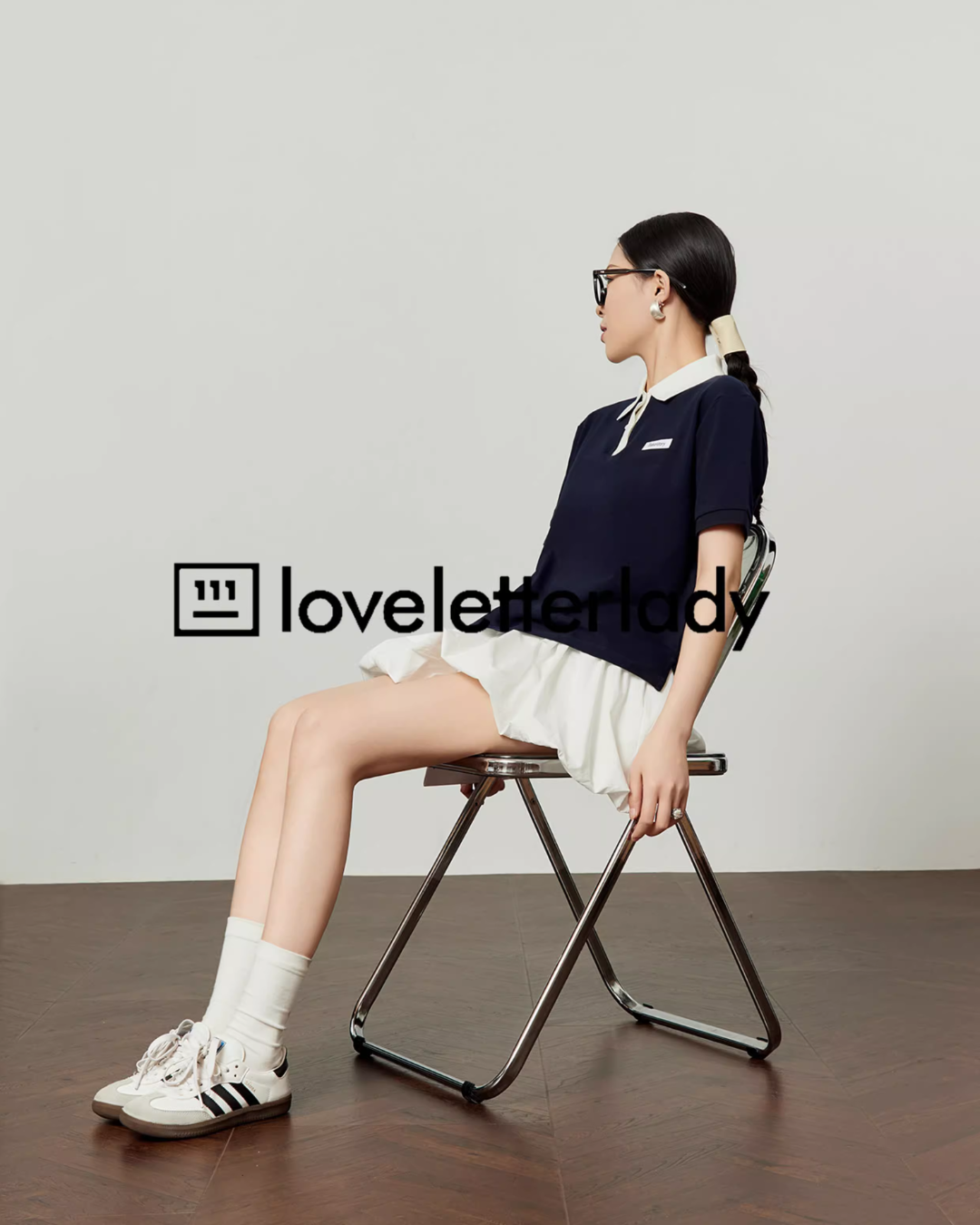 Color Block Polo Knit Top LLA0491