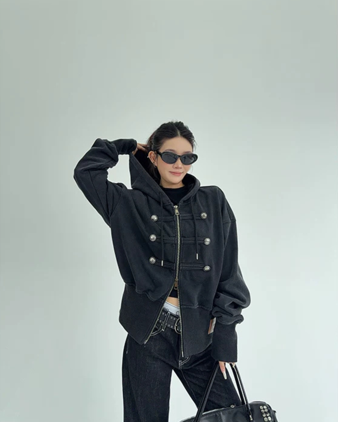 Napoleon-Style Zip-Up Hoodie YLS1071