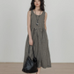 Round Neck Paid Dress VAS0082