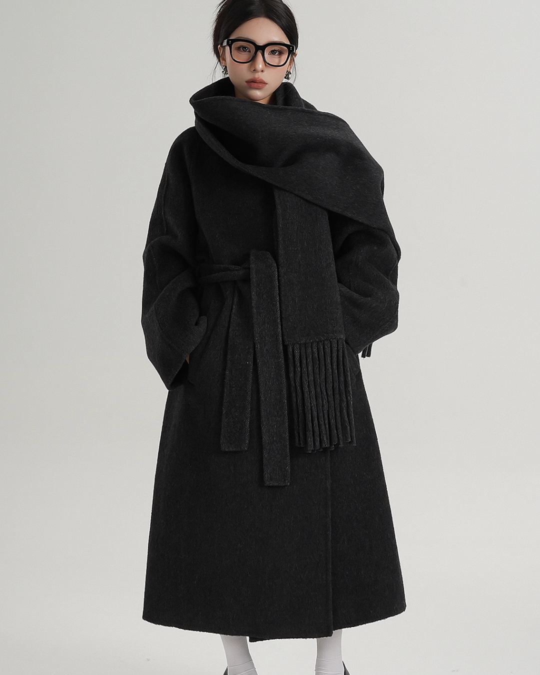 Belt Design Wool Long Coat SRS0322